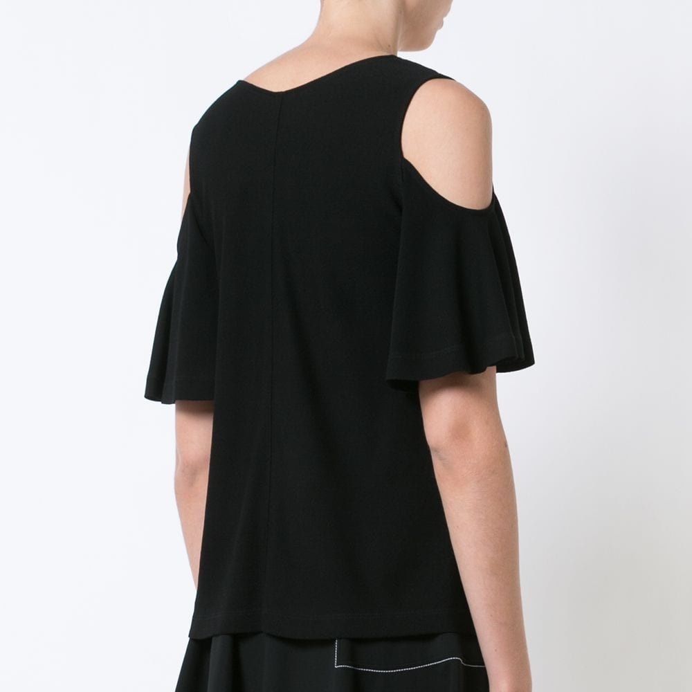 Derek Lam V-Neck Cold Shoulder Blouse - Picture 2 of 6